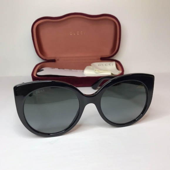 New - 💯 Original Gucci GG0325S W 001 Cat Eye Sunglasses - Picture 3 of 12